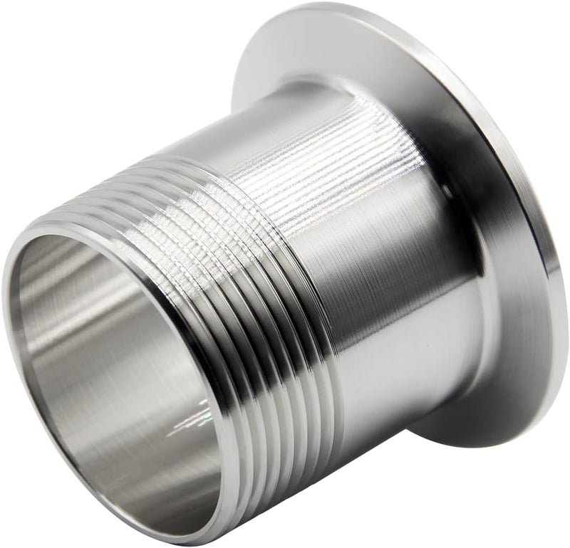 Fitvell Stainless Steel Sanitary Pipe Fitting 1.5" NPT Male Thread to 2" Tri Clamp 64mm Ferrule OD Sanitary Home Brew Adapter Connector - Image 4